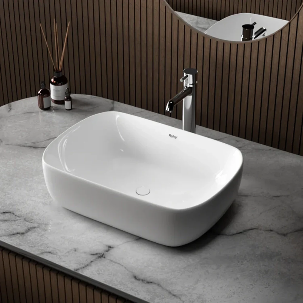 CERA-style white table top wash basin