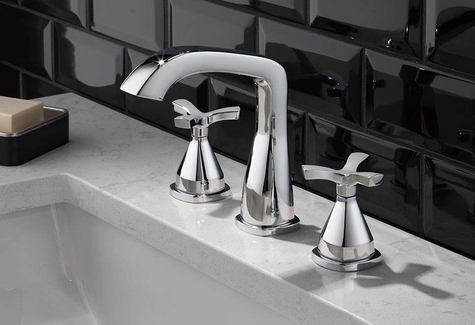 Chrome three-piece faucet